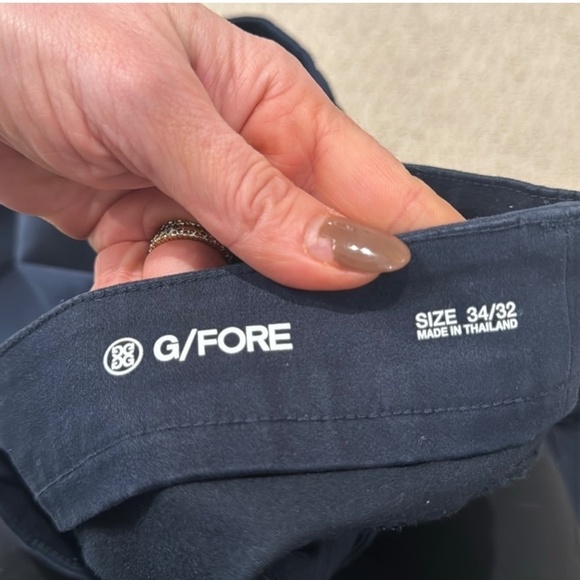 G/FORE Men's Dress Pants Navy Blue Flat Front Zip Size 34W 32L Golf Trousers - Picture 3 of 4